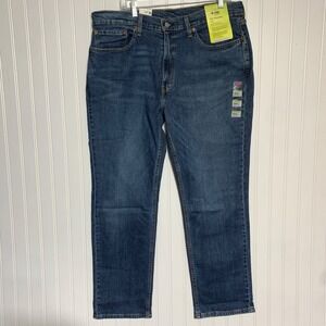 Levis 514 Jeans Mens 38x30 Blue Medium Wash Cotton Stretch Straight Fit Workwear